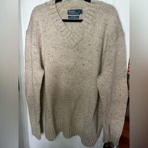 Polo by Ralph Lauren Men's V-Neck Knit Sweater - Oatmeal - Sz 2XB